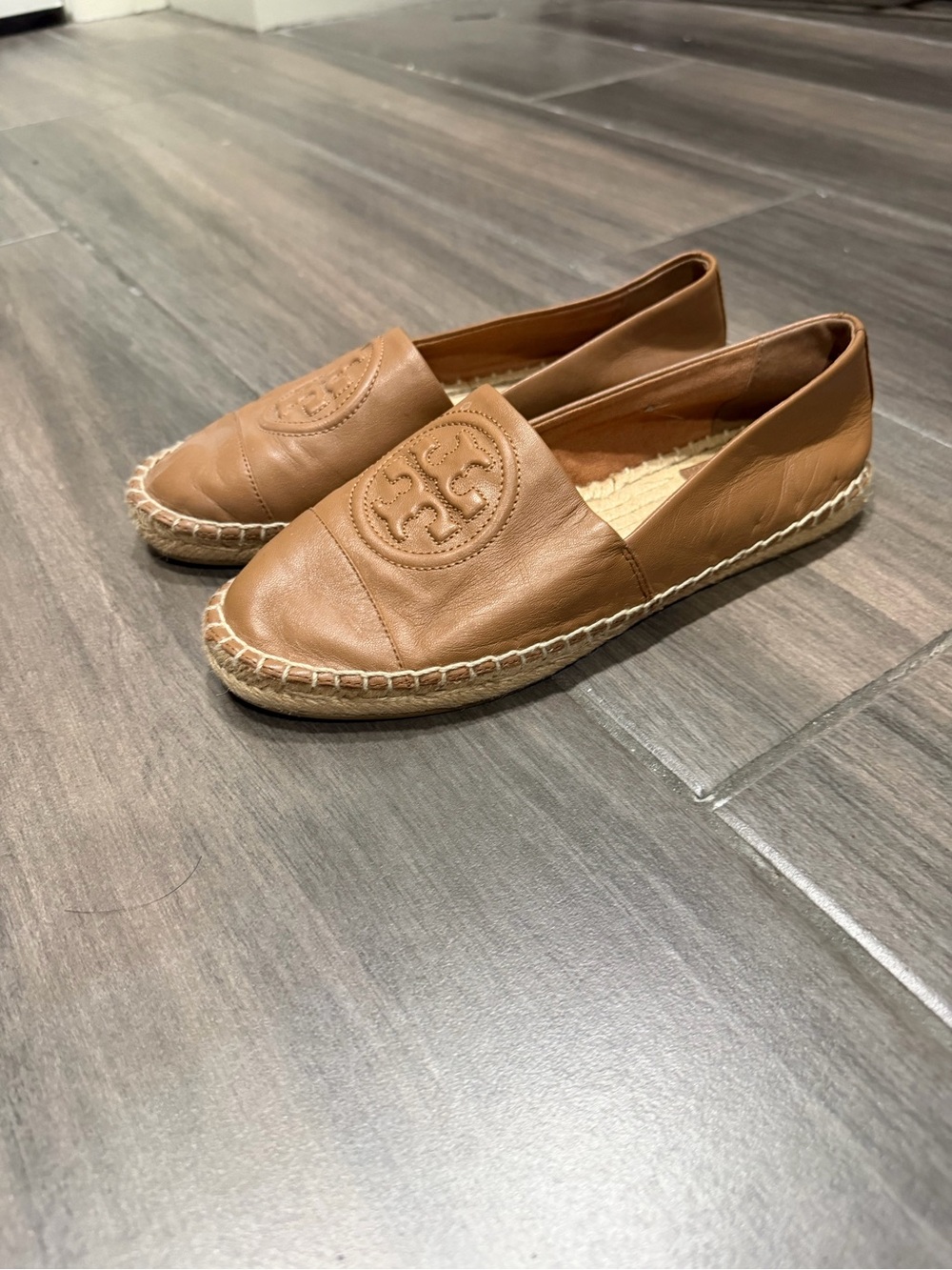 Tory Burch Leather Espadrille Slip-On in Brown - Picture 2 of 6